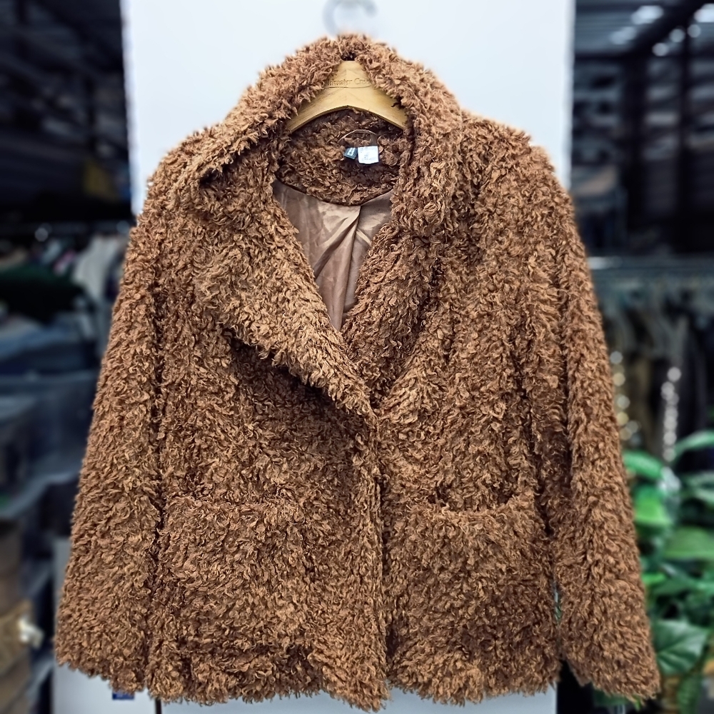 H&M Brown Faux Fur Jacket